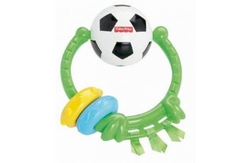 Hochet anneau : balle de football - des 3 mois jouet d eveil bebe - developper sens du toucher - enfant - nouveaute  fisher price