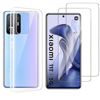 Kit De Protection Pour Xiaomi 11T/11T Pro : Coque Silicone TPU Transparente + 2 Verres Trempés