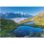Puzzle adulte paysage : massif du mont blanc lacs des cheserys - 1500 pieces - nathan collection montagne et evasion