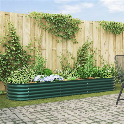 VIDAXL - Carré Potager Surélevé - Acier Galvanisé - 320x80x44 cm - Vert - Image 3