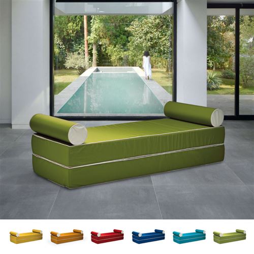 Canapé-lit double modulable de conception modulaire avec coussins Free Bed, Couleur: Vert foncé
