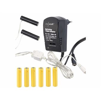 Lot De 2 Adaptateurs Secteur Pour Piles AAA - Tension Réglable 3-12V, Câbles 3 M, Avec Piles Factices