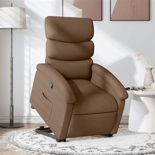 vidaXL Fauteuil de relaxation inclinable tissu marron