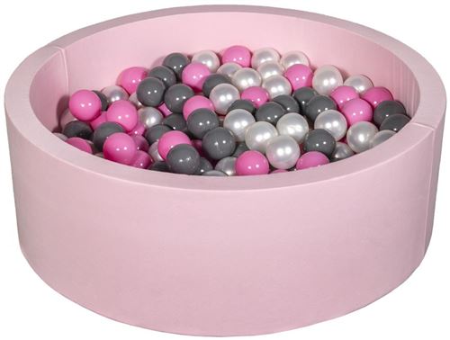 Piscine à balles perle, rose clair, gris - 300 balles rose