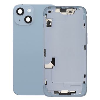 Châssis Complet pour iPhone 14 avec Vitre Arrière et Lentilles Caméra Clappio Bleu - 1