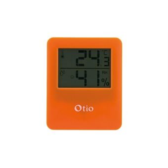 Thermomètre / hygromètre magnétique orange coloris unique Otio