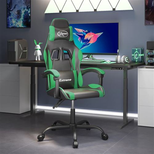 VIDAXL - Chaise de jeu - Fauteuil Gaming - Noir/Vert - Image 2