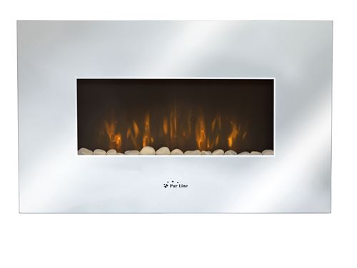 Chemin&eacute;e &eacute;lectrique murale CHE-450- fa&ccedil;ade MIROIR
