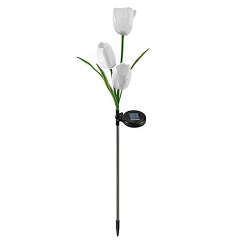 1 pièces Lampe Solaire fleur de tulipe FONGWAN pour décoration de jardin - blanc