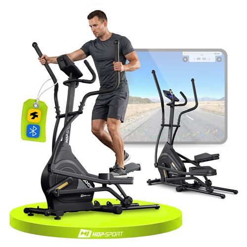Hop-Sport Vélo elliptique d'Appartement HS-140CF Rock, Machine Elliptique d’appartement pliable,