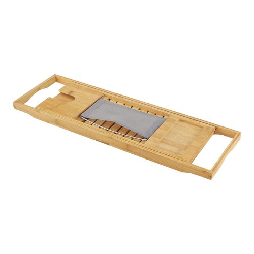 Plateau de baignoire Orivesi avec porte-livre et porte-verre en bambou [en.casa]