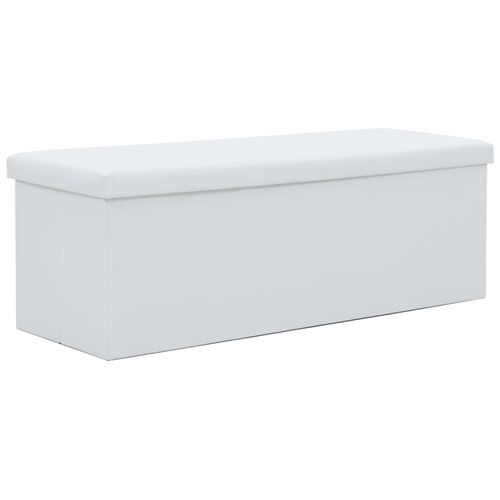 vidaXL Banc de rangement pliable Similicuir 110 x 38 x 38 cm Blanc
