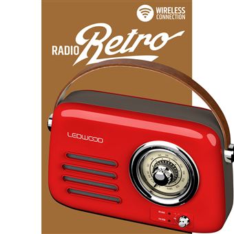 Radio Bluetooth 5.3 Ledwood Radio Rétro Ledwood Alma - Bluetooth 5.3 FM - 30W - Batterie USB-C - Bleu Vintage Radio Bluetooth Vintage