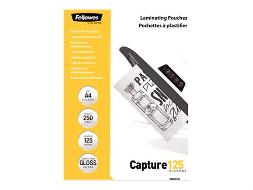 Fellowes Laminating Pouches Capture 125 micron - A4 (210 x 297 mm) pochettes plastifiées