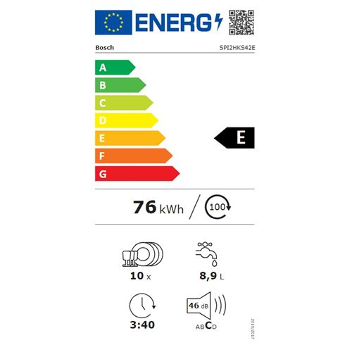 Lave-vaisselle 45cm 10 couverts 46db intégrable avec bandeau metallic Bosch  SPI2HKS42E - Lave-vaisselle - Achat & prix