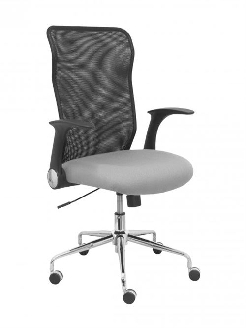 Chaise Minaya Dossier Noir Siège maille Bali Gris Lumière 4031Bali40