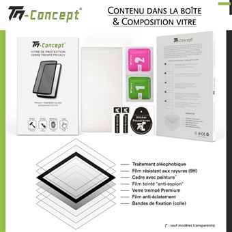 Verre trempé teinté Anti-Espions pour iPhone 15 Plus - TM Concept®