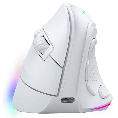 Mars Gaming MM-SK, Ratón Gaming Inalámbrico Vertical, Diseño Ergonómico, Iluminación RGB Chroma, Sensor Óptico Pixart 8000DPI, Switches Mecánicos Huano, 9 Botones Programables, Ratón PC Tri-Mode Negro
