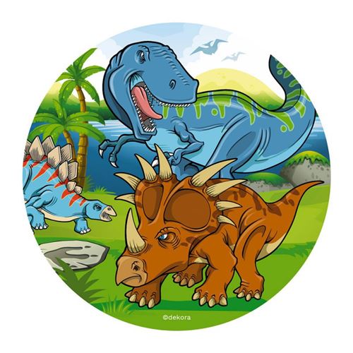 disque déco gâteau en azyme 20cm dinosaure - Coloris : Vert145093