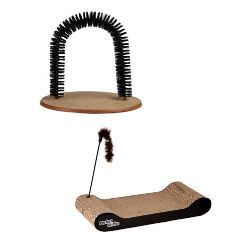 PACK GRIFFOIR - VENTEO - Noir - Adulte - Griffoir et grattoir - Parfait pour les griffes, plus d'ennuie pour vos chats