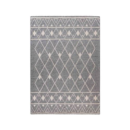 Tapis Tissé Géométrique "Rhombus" Gris & Beige 160 x 230 cm