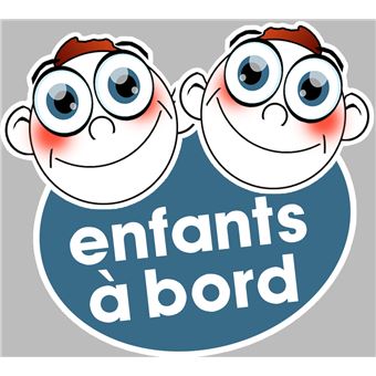 Enfants à bord deux garçons (10x9cm) - Sticker/autocollant - 1