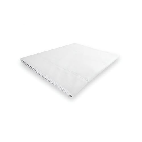 Drap plat en coton 260x300 cm PERCALE blanc, par Soleil d'ocre