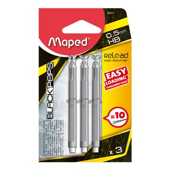 30 Mines 0,5mm HB MAPED Reload recharge Porte mine - Recharges encre stylos  et stylos plume - Achat & prix