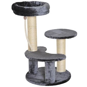 35 Sur Arbre A Chats 2 Griffoirs Grattoirs Sisal Naturel 3 Plateformes Corde A Grimper Dim O 40 X 65h Cm Peluche Haute Densite 500 G M Gris Paniers Et Mobilier Pour