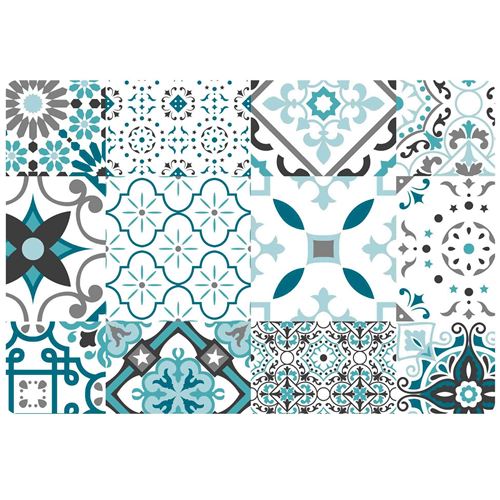 Set de table 30 x 44 cm pvc imprime taormina Bleu