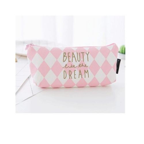 Étui à crayons en toile Boîte à stylos de grande capacité Pochette à papeterie diamant