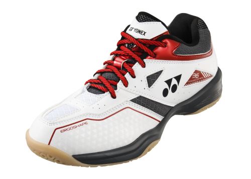 Yonex Chaussures de badminton Power Cushion 36 blanc/rouge homme