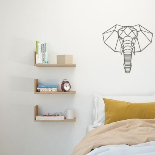 HOMEMANIA Set 3 Étagères Shelfie Murale Flottantes - pour Livres - en Bois Naturel, 40 x 20 x 14 cm