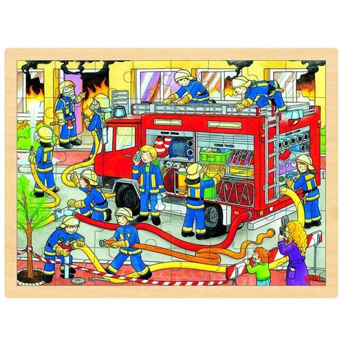 Puzzle Pompier En Bois Enfants 3 Ans