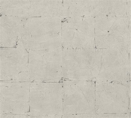 Profhome 939921-GU Papier peint aspect pierre carrelage mat gris beige 5,33 m2