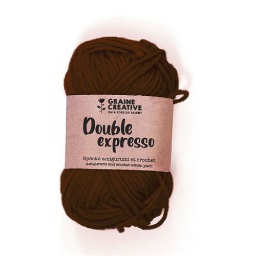 Fil de coton spécial crochet et amigurumi 55 m - marron - Graine Créative