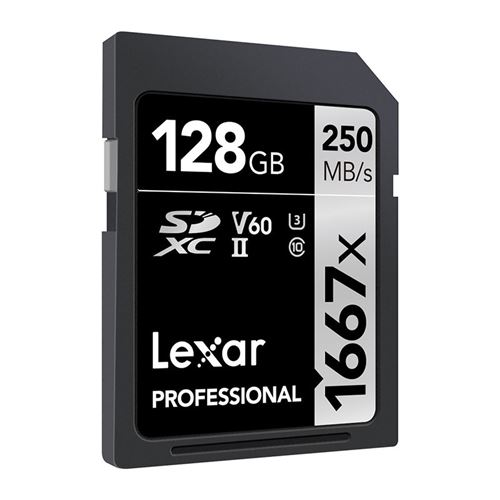 LEXAR carte sdxc 128 go 1667x professional 250 mo/s classe 10 uhs-II u3