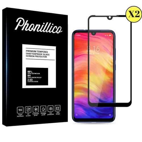 Verre Trempe pour Xiaomi REDMI 7 [Pack 2] Film Transparent Bord Noir Vitre Protection Ecran Phonillico®