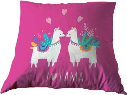 Carbotex oreiller lama35 x 35 cm rose
