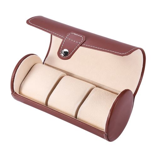 Boîte de montre en cuir PU Étui de rangement (Marron)