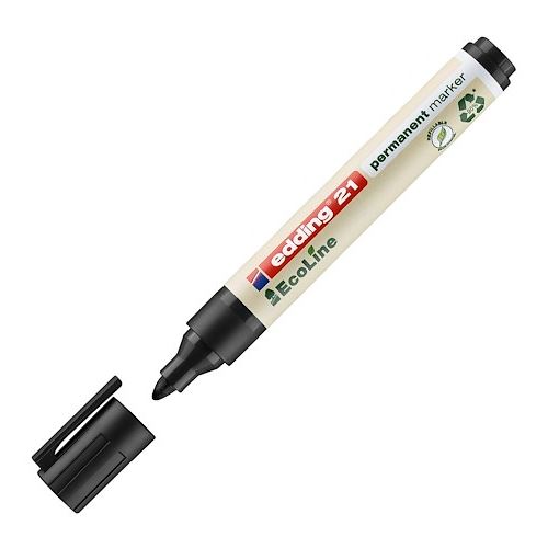 edding 21 EcoLine Marqueur permanent 90% de plastique recyclé pointe ogive 1 5 3 mm - vue 1
