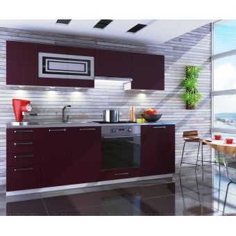 Cuisine Aubergine Mat Giovanna 8 Elements 2m40 Dusine Achat Prix Fnac