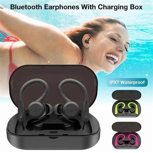 Écouteurs sans fil Bluetooth 5.3, véritable casque d'écoute étanche, avec  bouton micro, réduction du bruit
