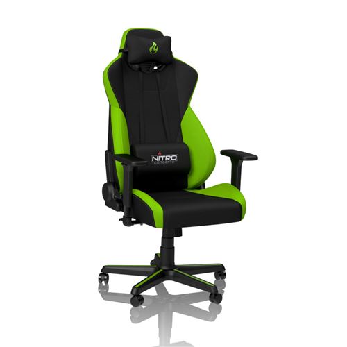Chaise Gamer Nitro Concepts S300 Atomic Green - Noir/Vert/Tissu/3D 