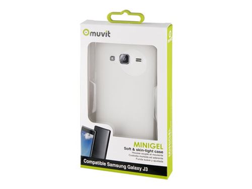 Muvit miniGel - Achterzijde behuizing voor mobiele telefoon - thermoplastic polyurethaan (TPU) - transparant - voor Samsung Galaxy J3