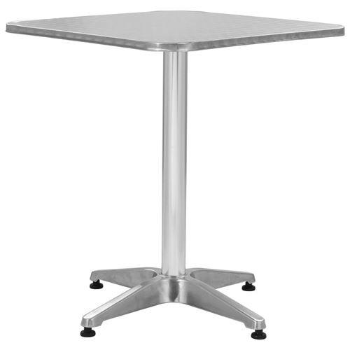 VIDAXL Table de Jardin Table de Patio Table de Balcon Table de Bar Table de Bistro Table de Restaurant Table d'Ext&eacute;rieur Argent&eacute; 60x60x70 cm Aluminium 