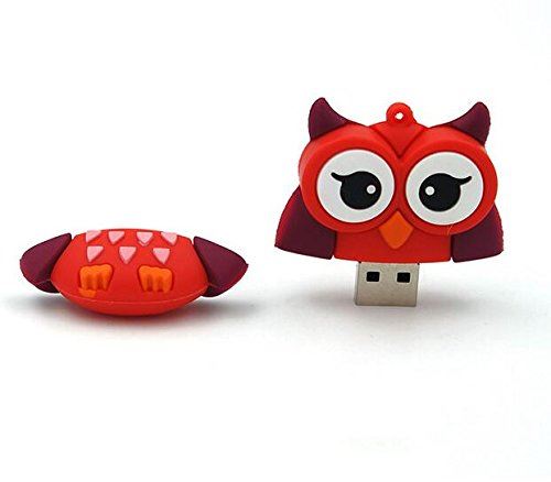 Weylon 16 Go Funny Dessin animé mignon USB Stylo bâton de mémoire USB 2.0 Flash Drive Clé USB 16 go Hiboux Rouge