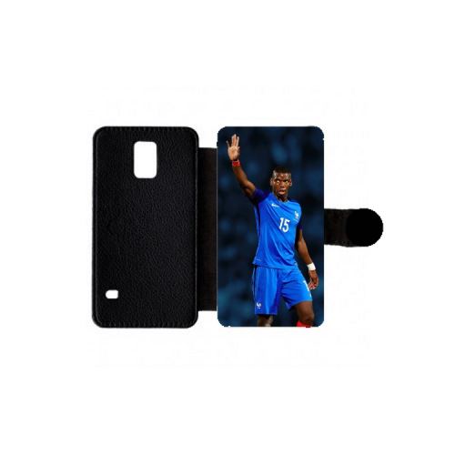 etui housse portefeuille Foot Pogba Paul Compatible Samsung Galaxy S5