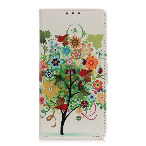 Etui en PU support motif imprimé arbre colorisé pour votre OnePlus 7