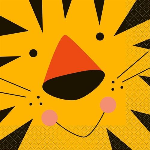 Haza Original serviettes de table tigre 33 x 33 cm 16 pièces jaune/noir